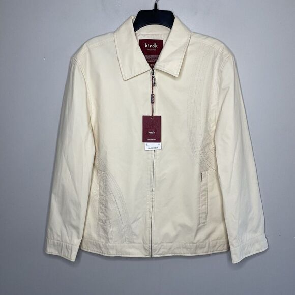 BIEDK Mens Full-Zip Golf Jacket NEW Sz 50 Medium M Pale Yellow Embroidered - Picture 1 of 10
